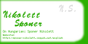 nikolett sponer business card